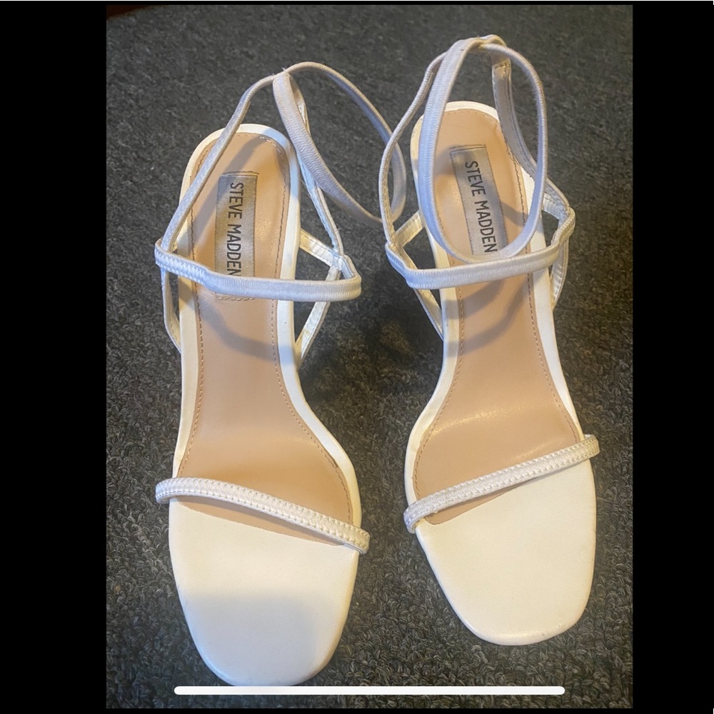 White Steve Madden heels worn twice